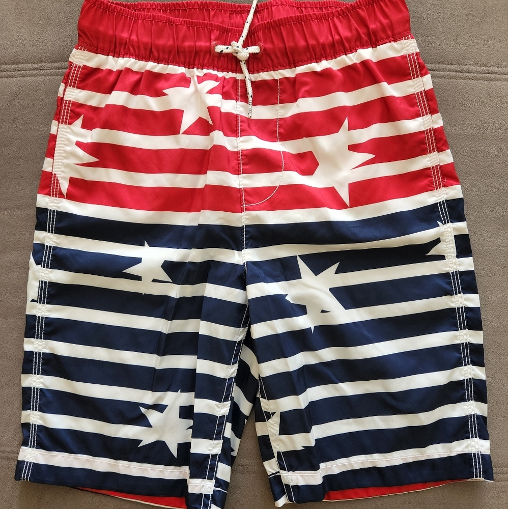 Gap Boys 4th of July Stars & Stripes Swim Trunks - XL (14-16)